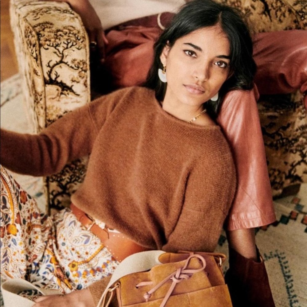 Sezane Gaspard Jumper in Camel